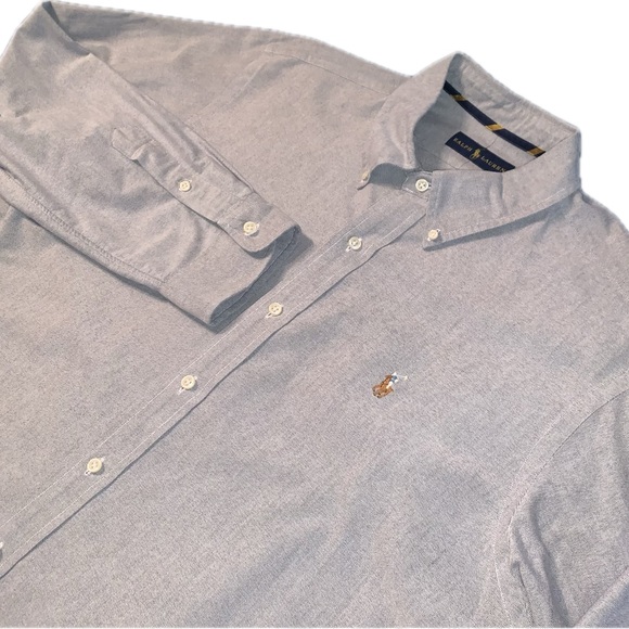 Ralph Lauren Other - Ralph Lauren Mens Gray Button Down Oxford Dress Office Shirt Size XL Collar